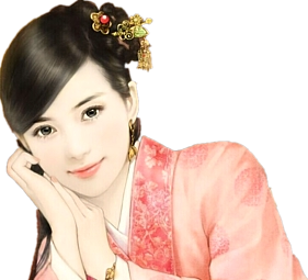 asiatische Frau im kulturellem Kostüm die mit heller Haut in die Kamera lächelt